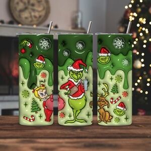 Festive Green Grinch Tumbler